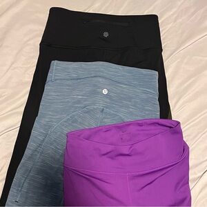 3 Pairs of Leggings - athleta, Nike, Lululemon